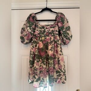 Abercrombie & Fitch Puff Sleeve Square Neck Mini Dress